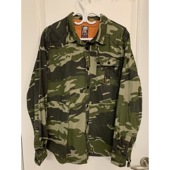 Metal Mulisha Other - Metal Mulisha Shirt Mens Large Camo Button Down Long Sleeve Military Style